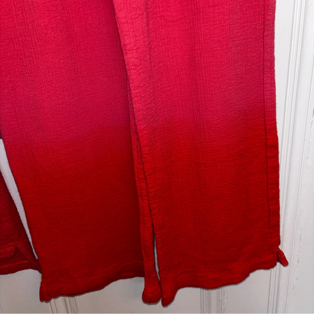 Dolan Anthropologie XS Muslin pants Set Ombré Sunwashed red-orange beach summer - Picture 13 of 13